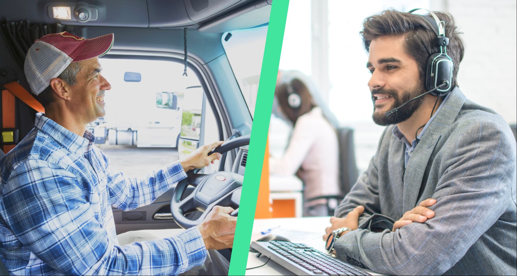 Freight broker and carrier discussing terms