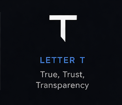 T stands for True, Trust, Transparency
